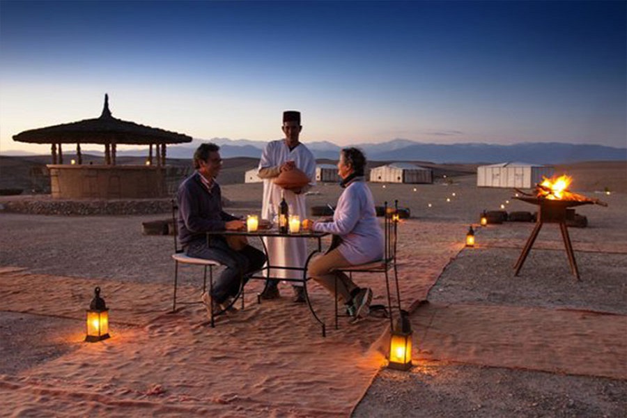 Cena nel deserto di Marrakech in privato